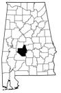 Map of Alabama with the county lines drawn out, Blackbelt Research & Ext Ctr is highlighted.
