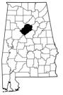 Map of Alabama with the county lines drawn out, Plant Diagnostic Lab - Birmingham is highlighted.