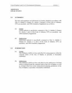 Daphne, Al Model Land Use & Subdivision Ordinance Article II