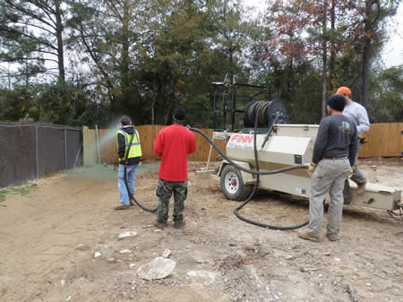 Hydroseeding the Swale