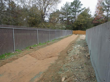 Erosion Control blanket at swale